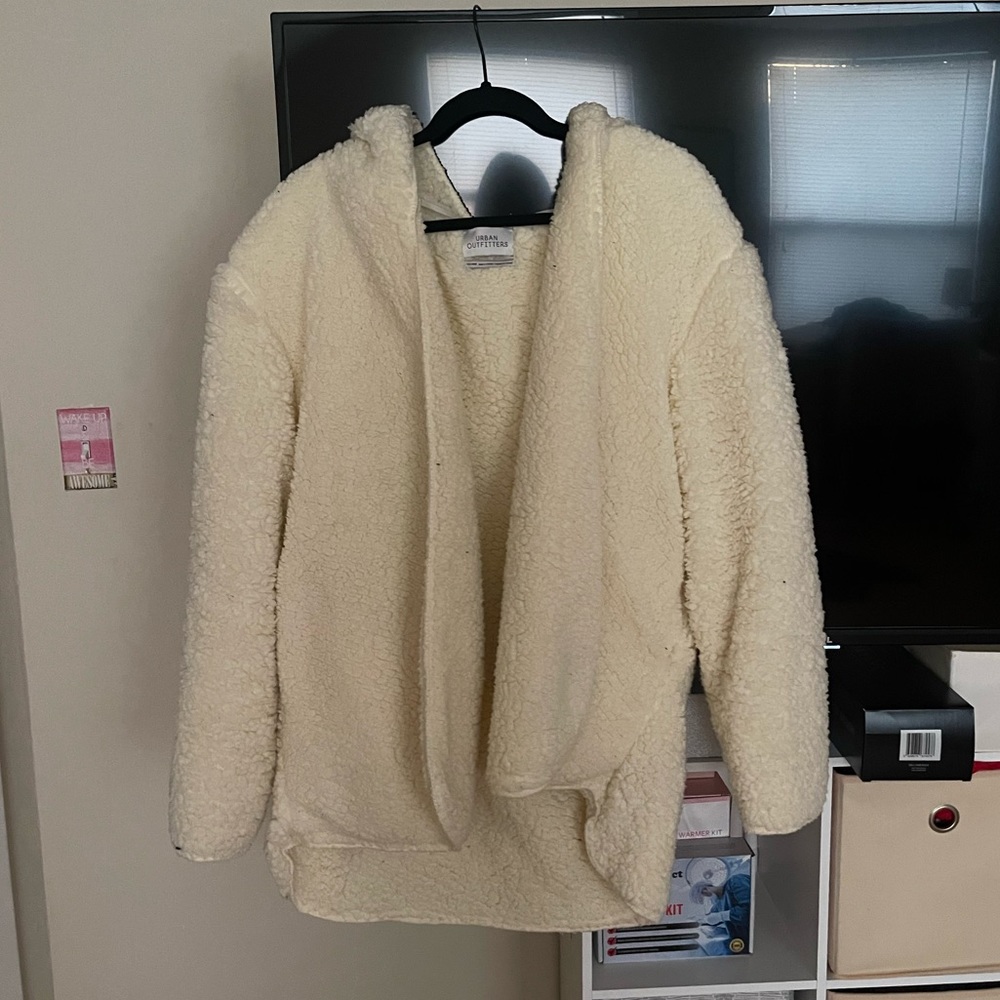 Reversible Faux Fur Hooded Teddy Jacket from Urban Outfitters, XS/S